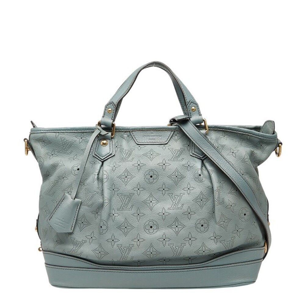 Louis Vuitton Monogram Mahina Stella Handbag Shoulder Bag Blue Ciel Leather